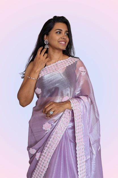 Light Lavender Jimmy Choo Saree