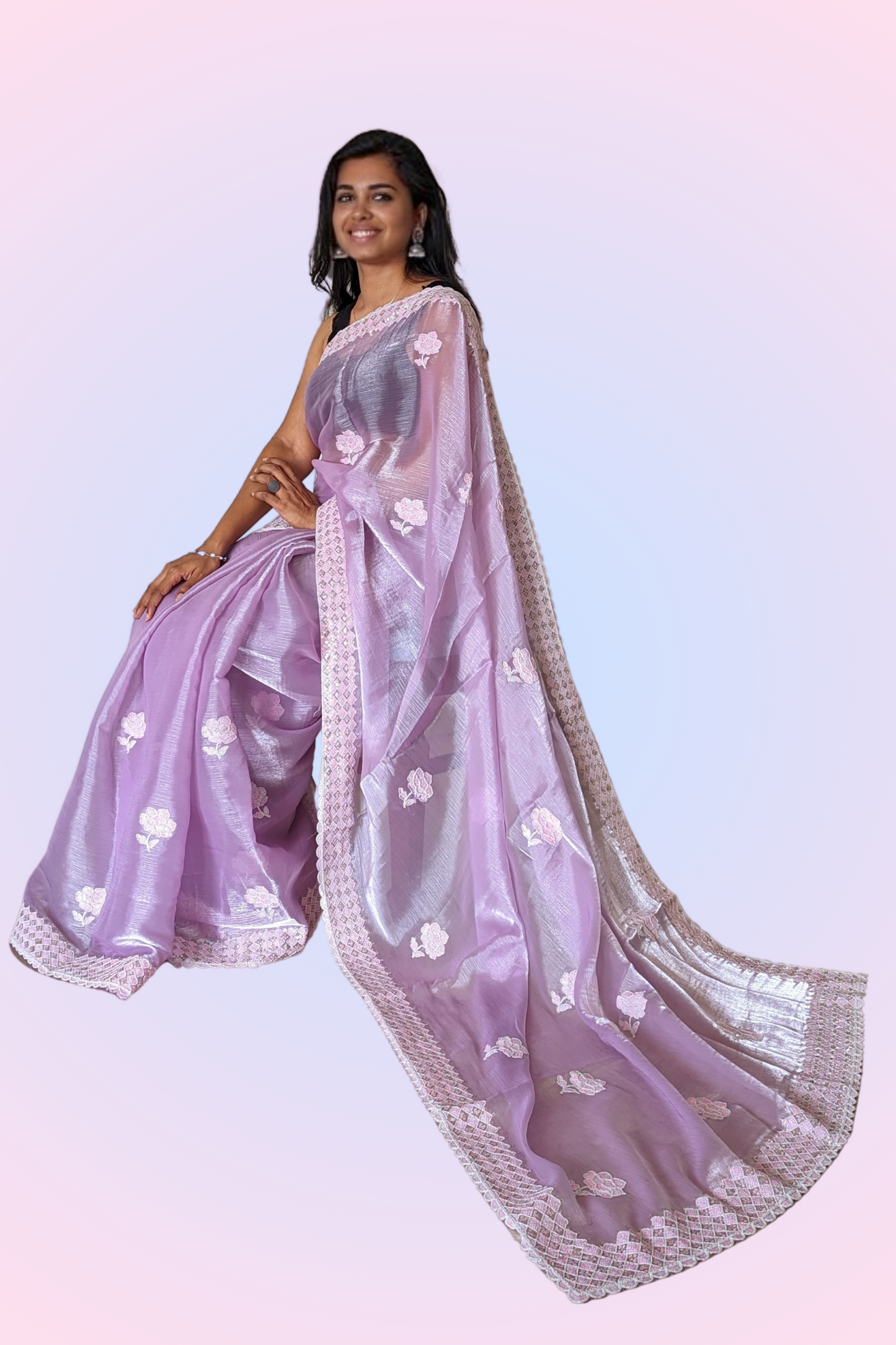 Light Lavender Jimmy Choo Saree