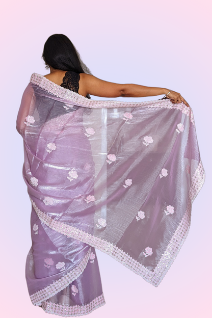 Light Lavender Jimmy Choo Saree