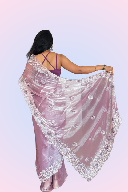 Pearl Pink Soft Organza Saree