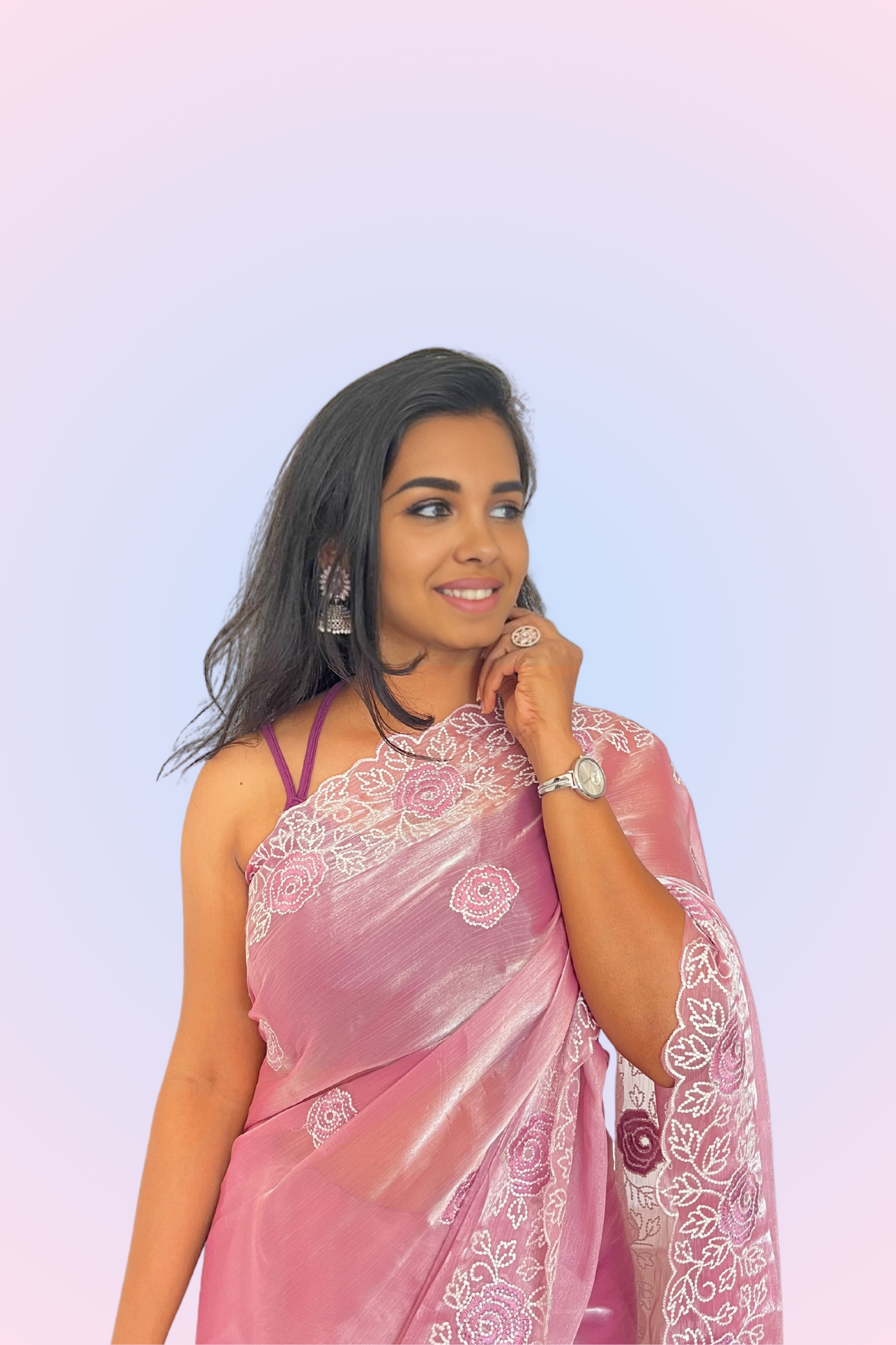 Princess Pink Soft Organza Saree