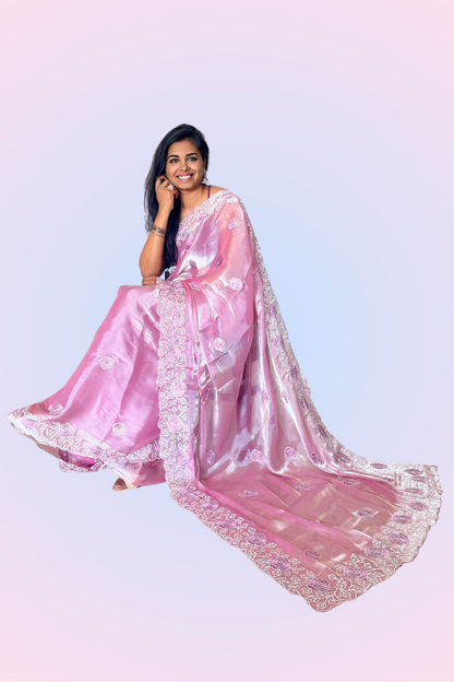 Princess Pink Soft Organza Saree