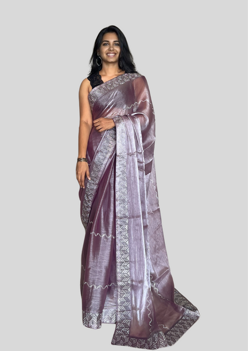 Dusty Violet Art Organza Saree