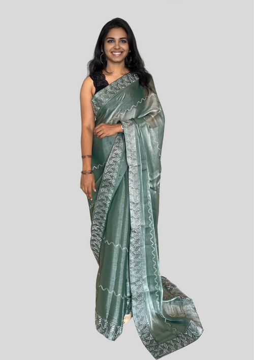 Wild Green Art Organza Saree